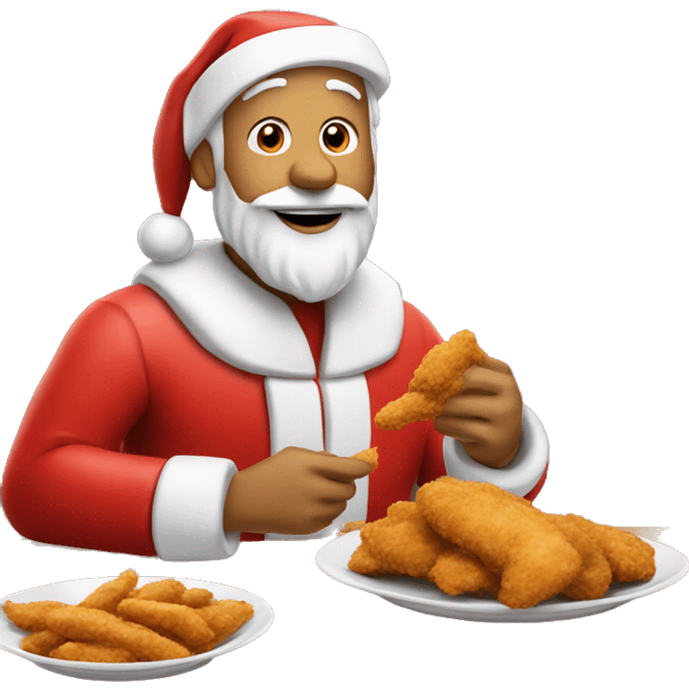 Santa eating chicken tenders emoji