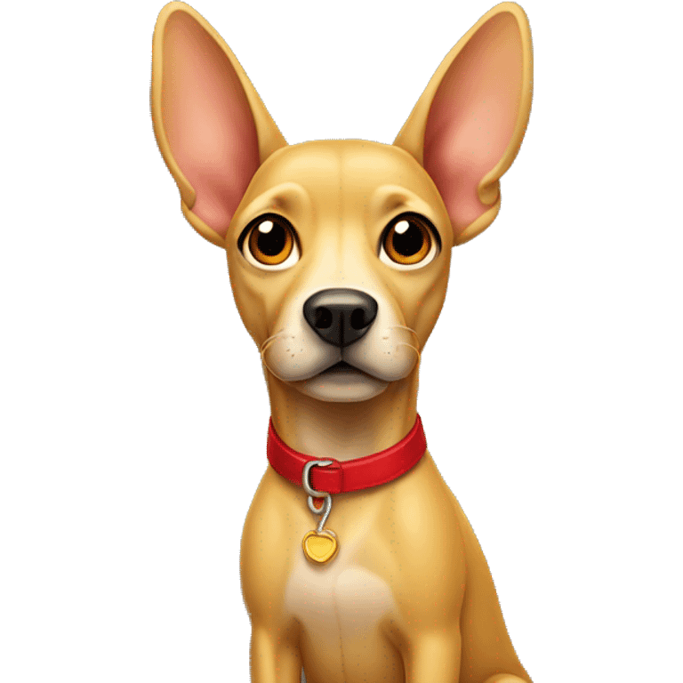 mustard colored dog with very very long ears and red collar emoji