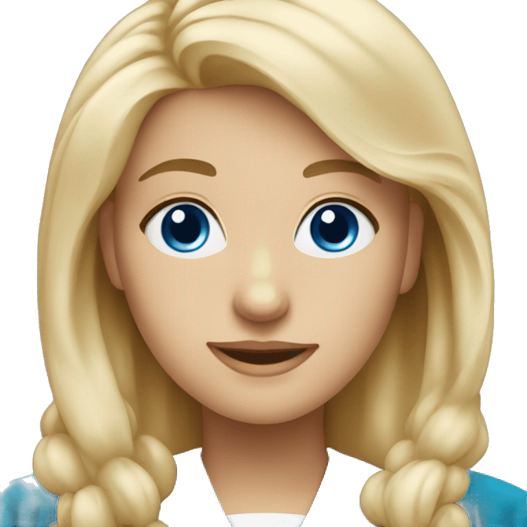 blonde girl blue eyes graduating from university  emoji