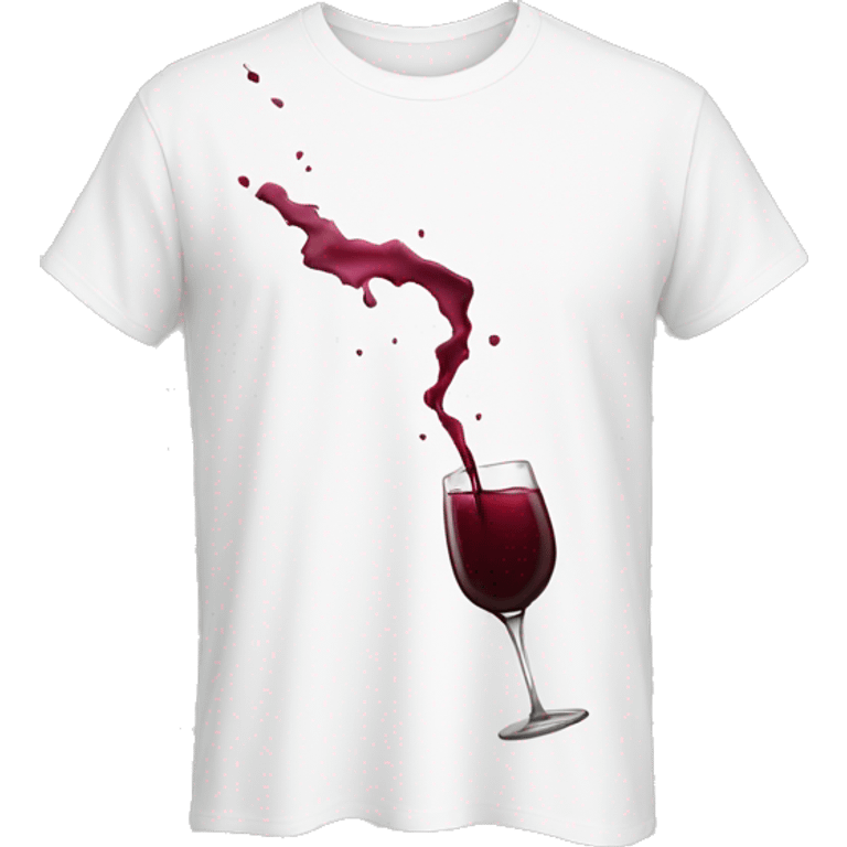 white t-shirt with wine stain emoji