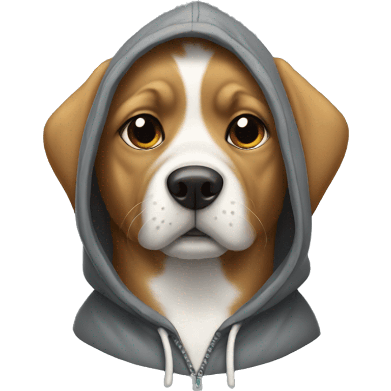 Dog wearing hoodie emoji