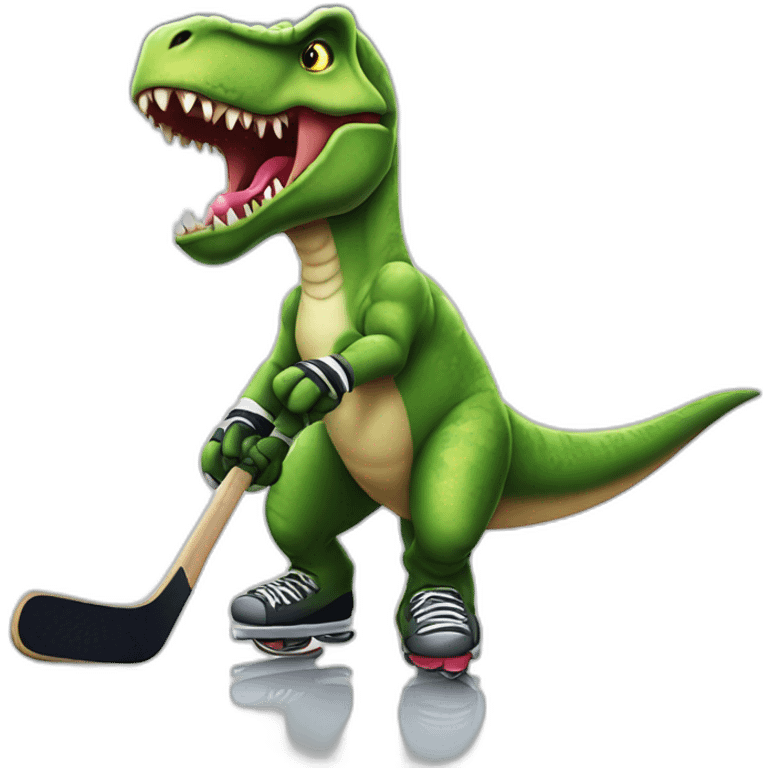 T-rex street hockey fun emoji