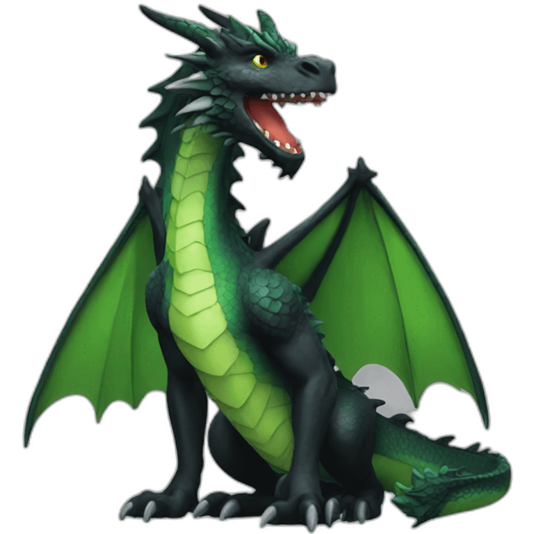 Black and green dragon emoji