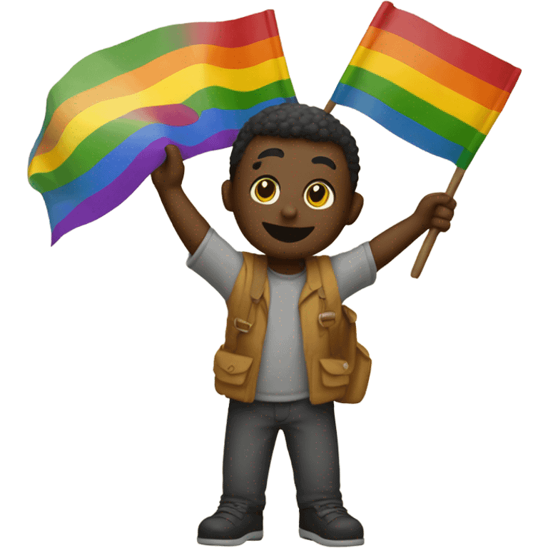 African Holding Gay pride flag emoji