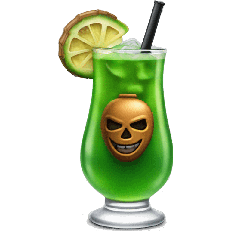 Realistic new orleans hand grenade cocktail drink isolated.  emoji