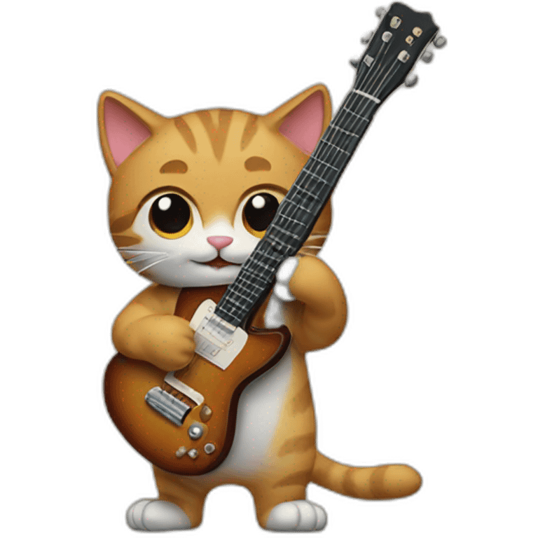 cat playing a guitar emoji