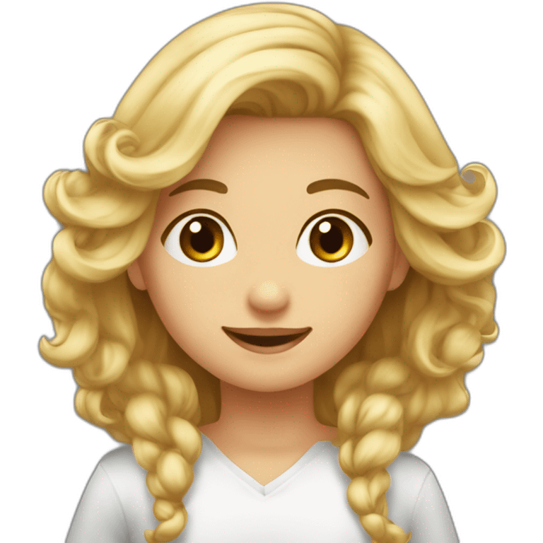 Garçon au cheveux cours blond embrasse fille au cheveux long marron emoji