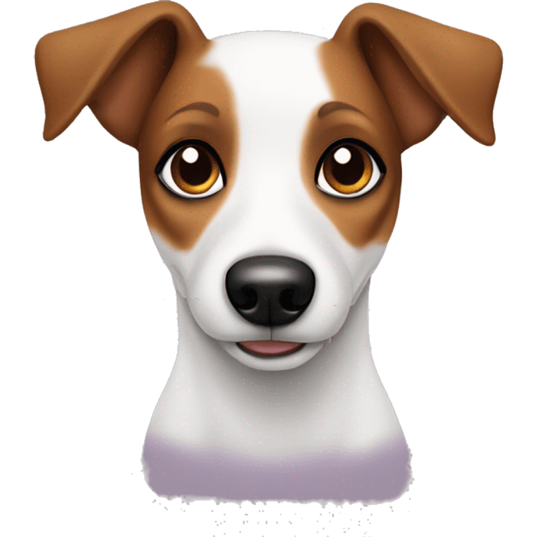 Jack Russell dog with brown eyes in heart emoji