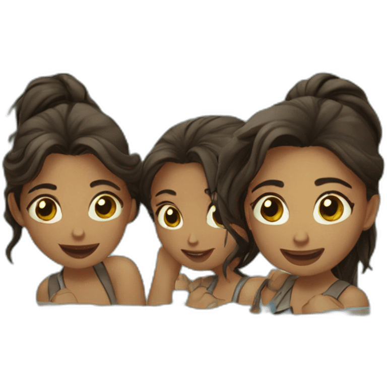 Des filles qui se baigne dans un lac emoji