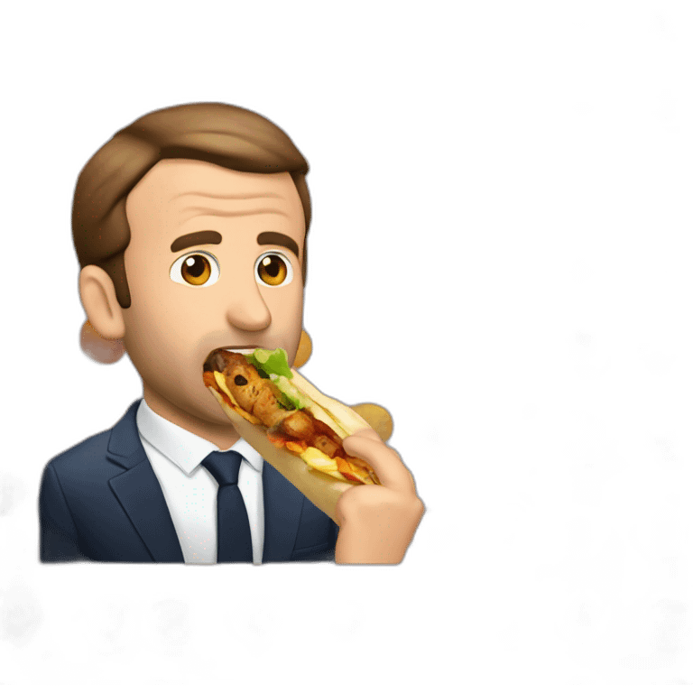 Macron qui mange du kebab emoji