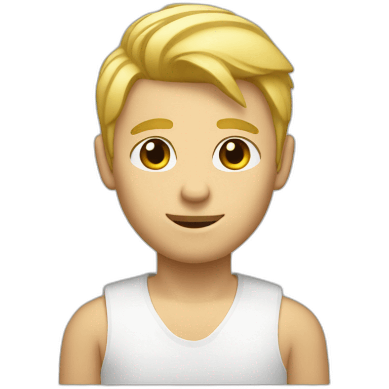 blond man with short hair and and winky face emoji