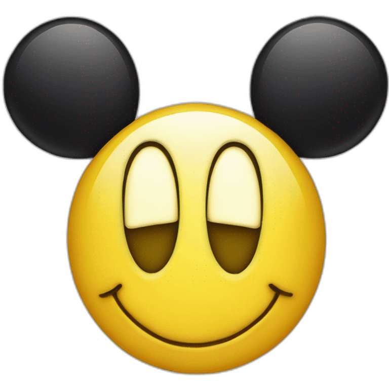 Yellow Smiley face with Mickey ears emoji