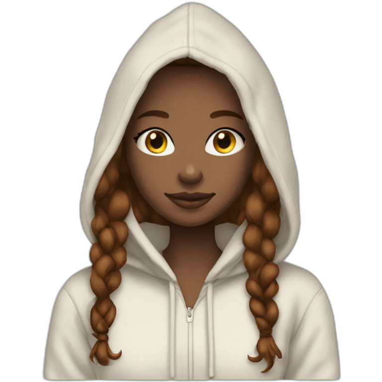 marron hair girl hoodie pale skin emoji