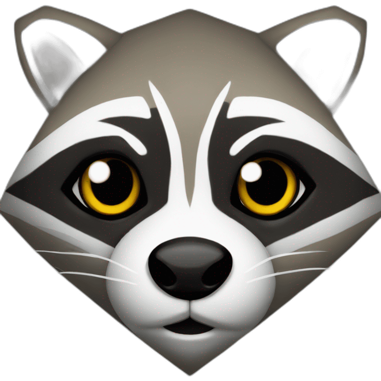 raccoon head in a diamond emoji