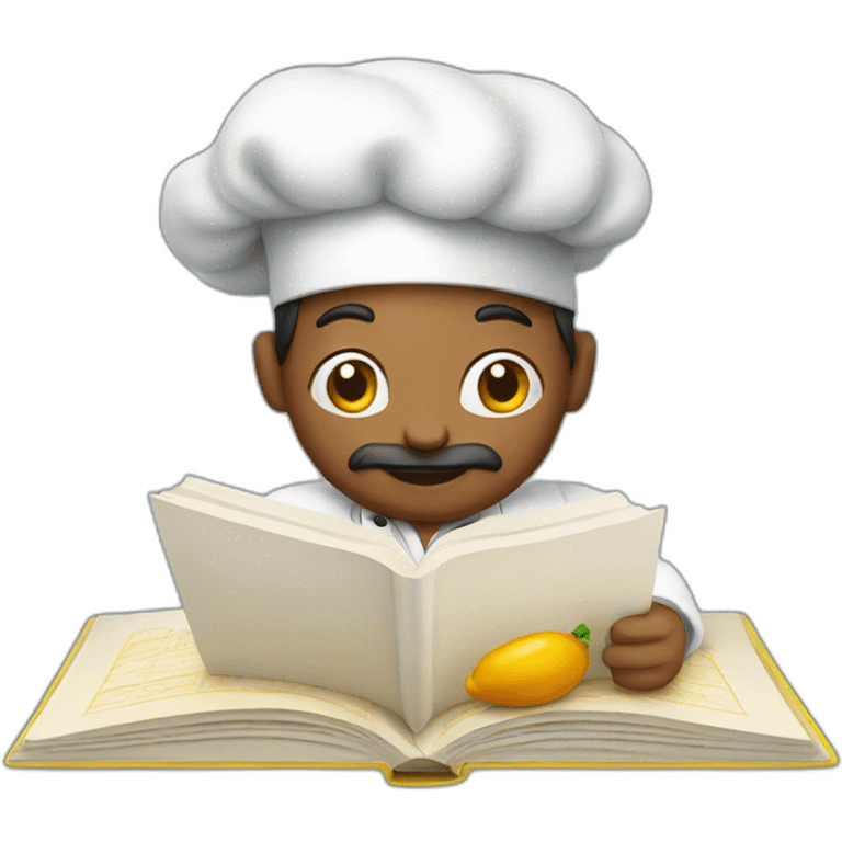 chef reading recipe book emoji