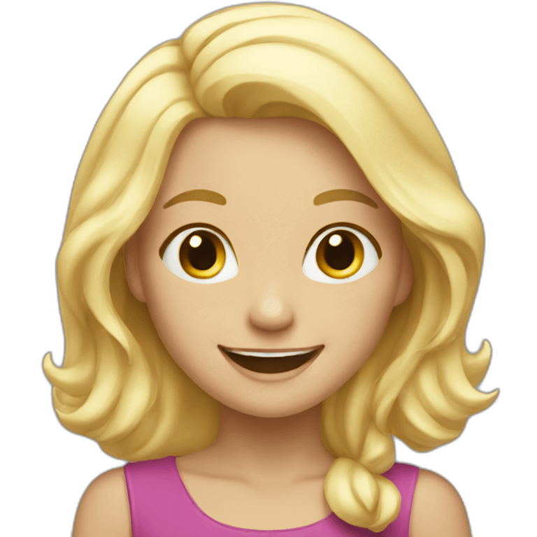 celebrating happy blonde girl emoji