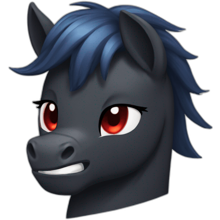 Angry dark poney red eyes emoji