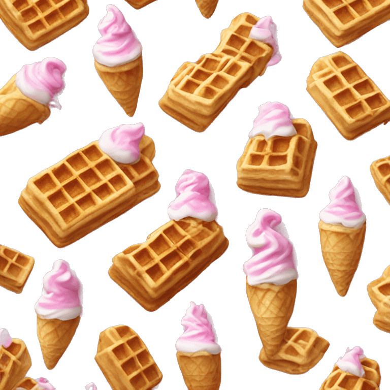 Waffles with pink whip cream emoji