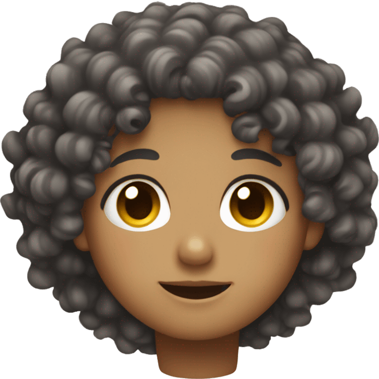 kawaii person with curly hair emoji