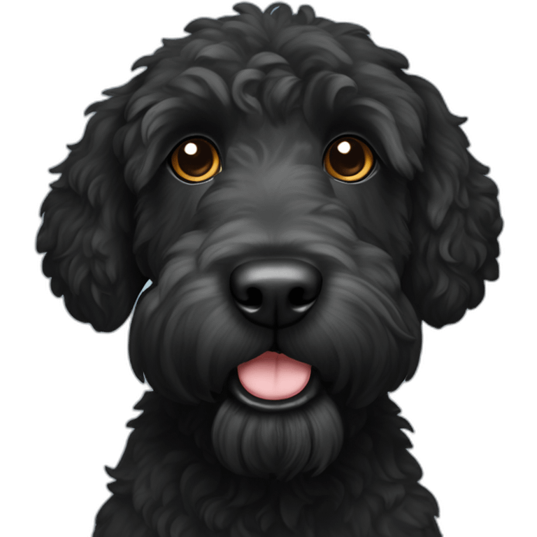 Black labradoodle whit name Bicho emoji