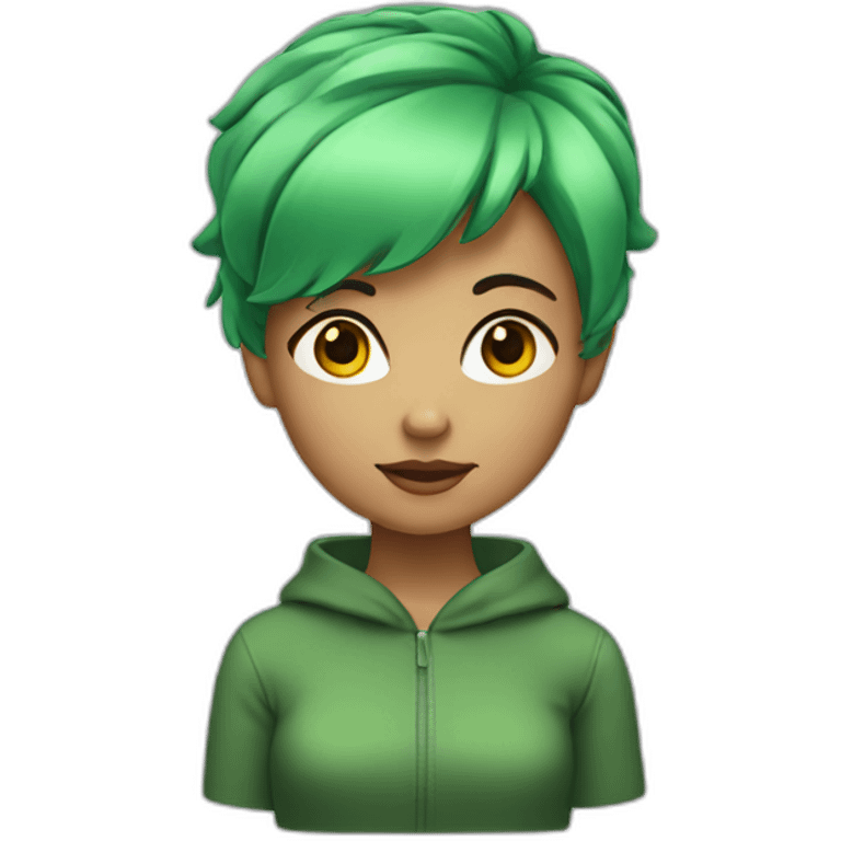 girl with short green hair emoji