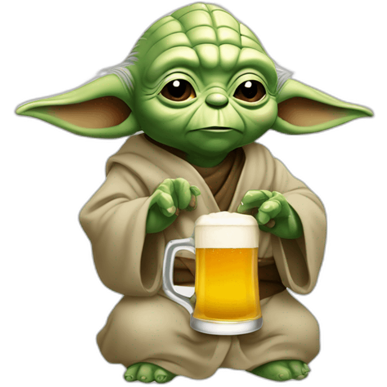 yoda qui boit une biere emoji