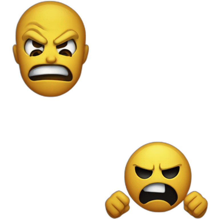 angry emoji face on the left and dead emoji on the right emoji