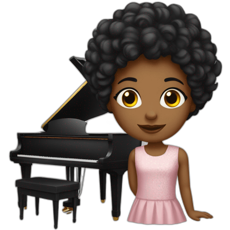 niña pianista pelo negro emoji