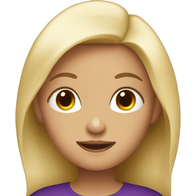 Blonde girl with eggplant emoji