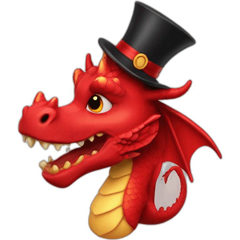 Red dragon with top hat emoji