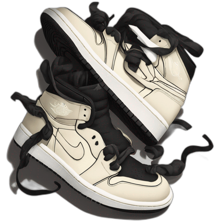 Air Jordan1 Travis Scott black phantom emoji