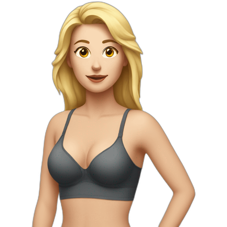 white woman in bra, closeup shot emoji