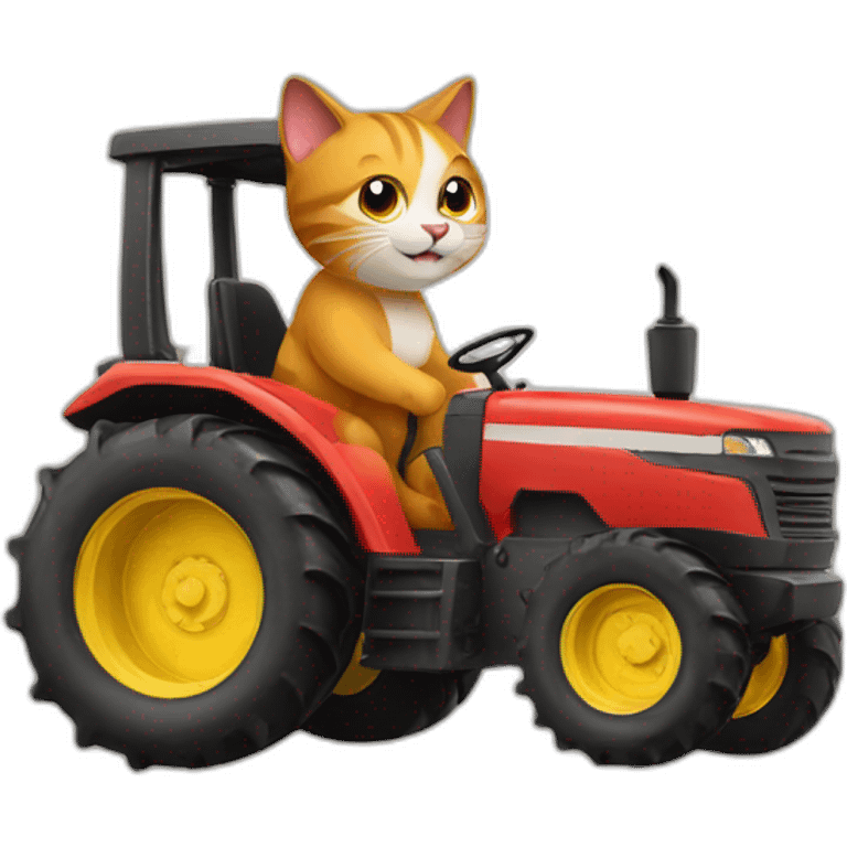 cat driving a tractor emoji