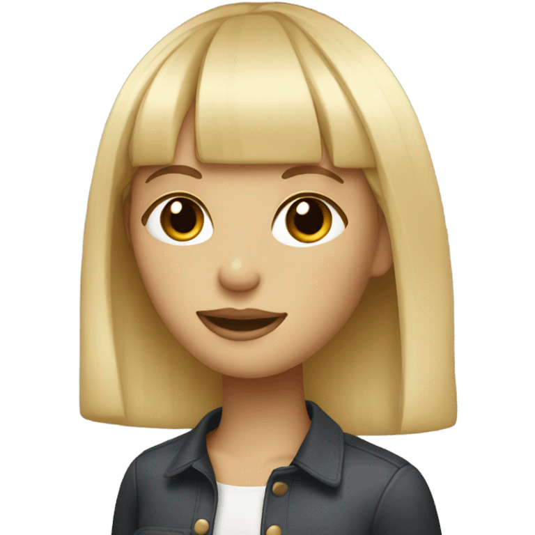 blonde girl with bangs emoji