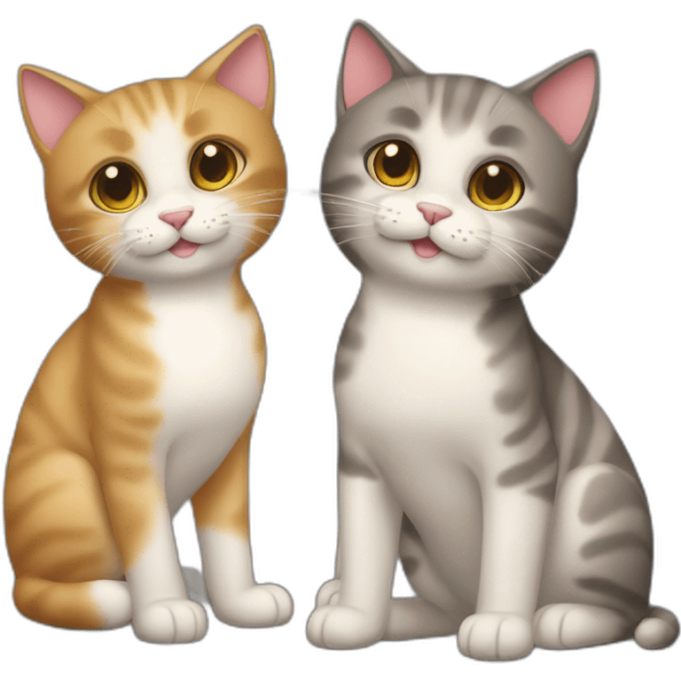 Gato y gata despampanantes emoji