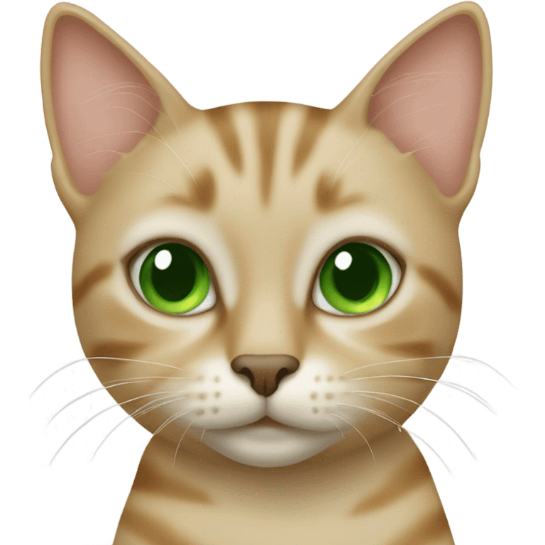 Beige tabby cat with green eyes emoji