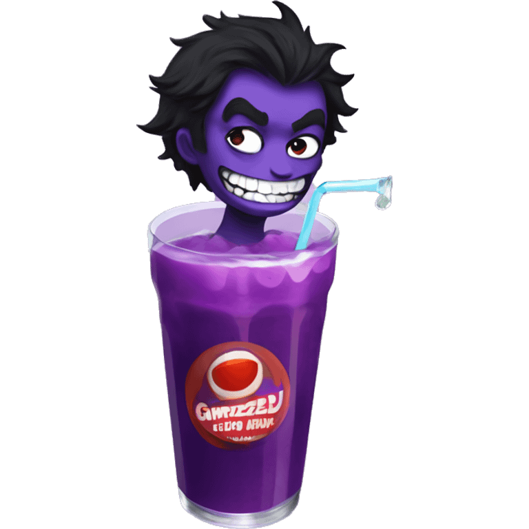 Gamzee from homestuck drinking a massive soda emoji