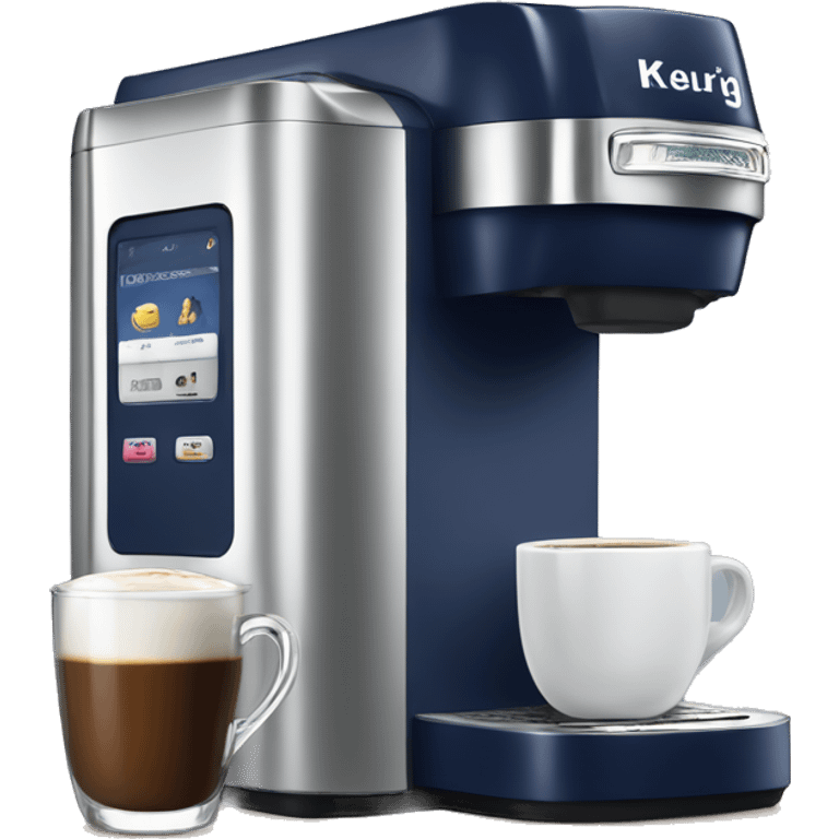 Realistic navy blue keurig machine emoji