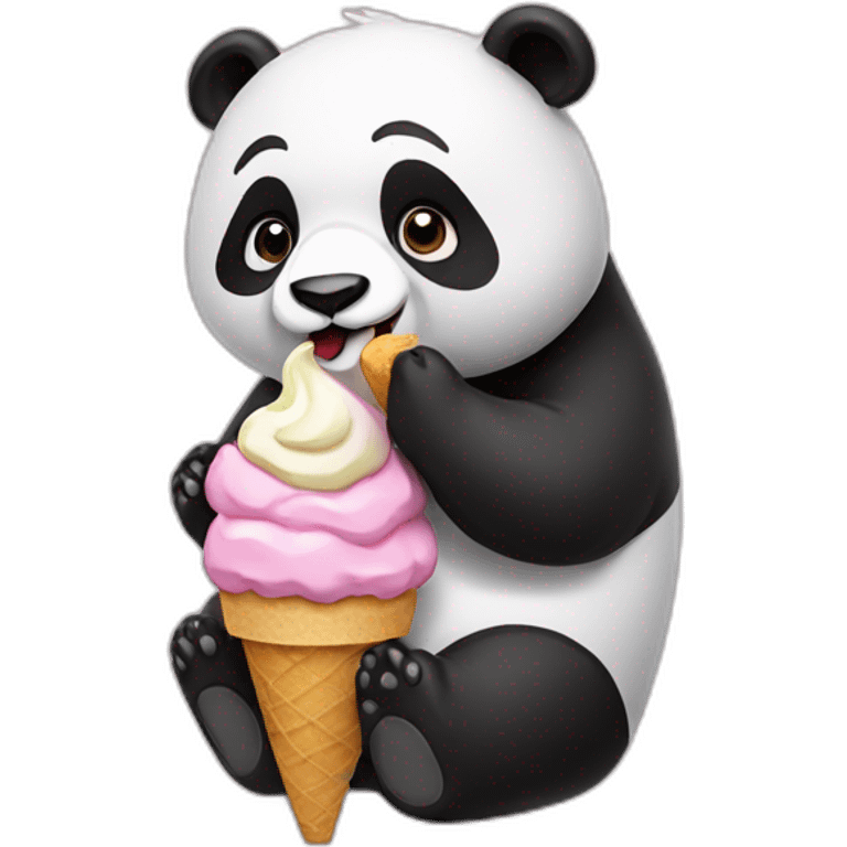 Panda eating ice cream emoji