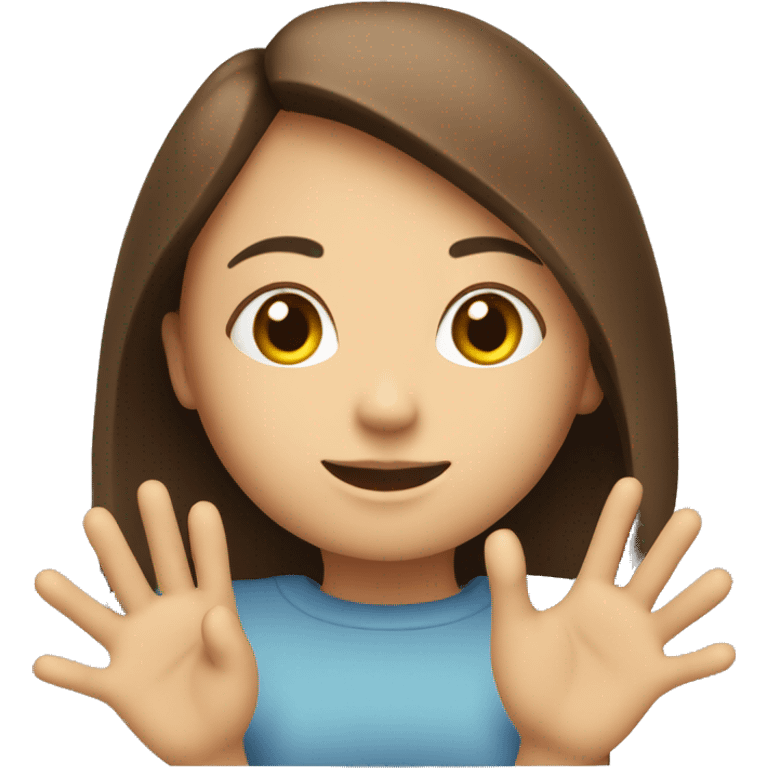 girl with friendship cut sign hand emoji