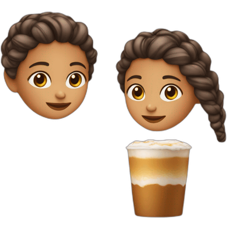 niña de pelo café con 2 trenzas emoji