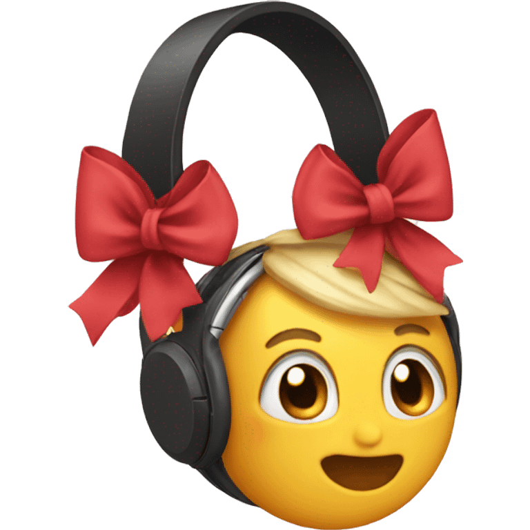 Apple headphones with bows on them emoji