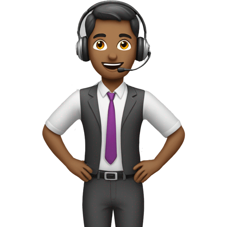 customer service agent with headset emoji