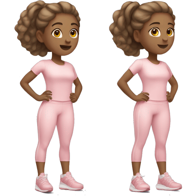 Girl exercising with light pink clothes light skin emoji