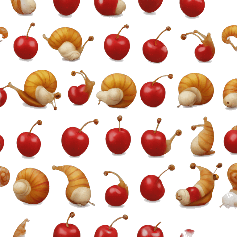 snail fire cherries emoji