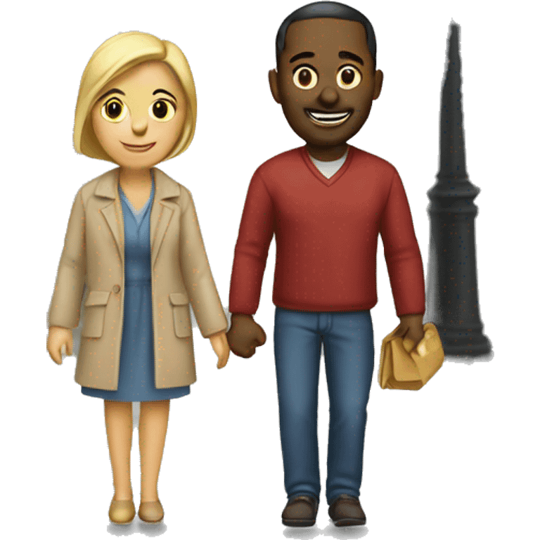 STREET EMOJI MAN WITH HIS WIFE emoji