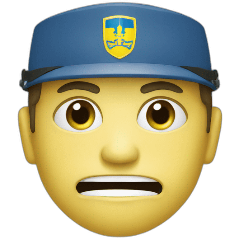 angry Ukrainian fireman with flag of Ukraine emoji