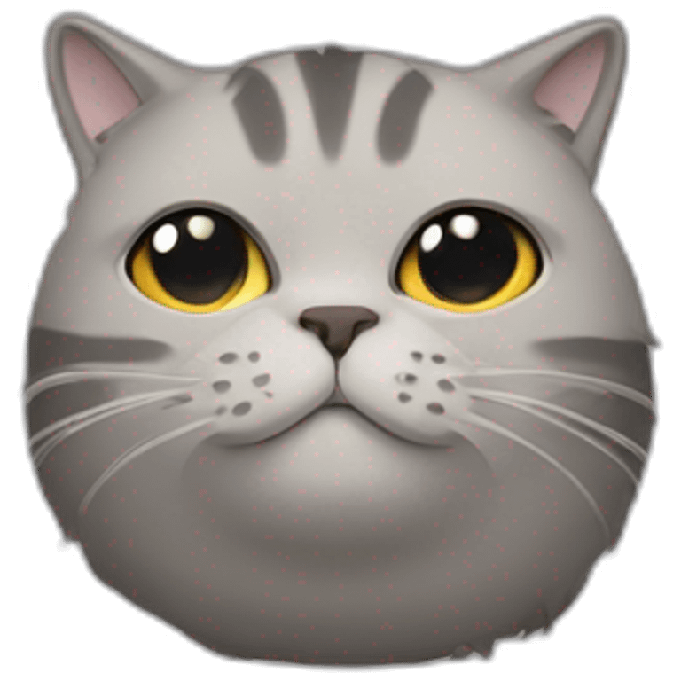 a round-faced cat with a grey beehive and no pattern all over emoji