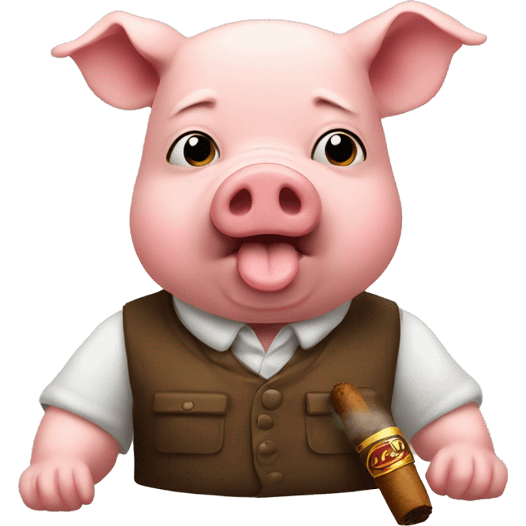 Pig with cigarre emoji