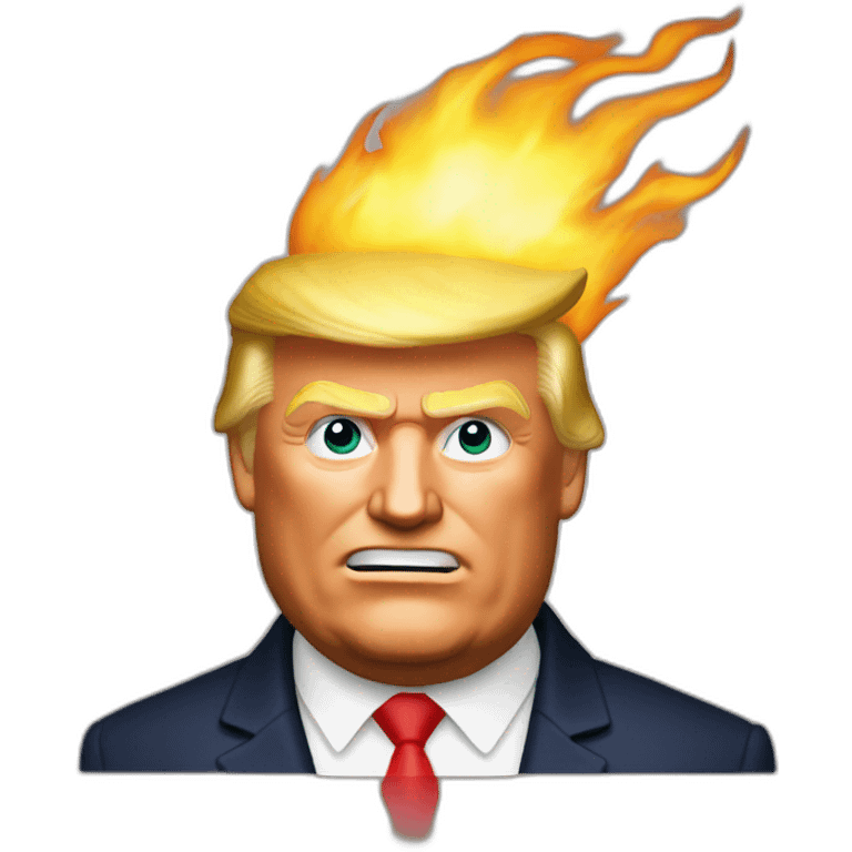 Trump chevauchant Dracaufeu emoji